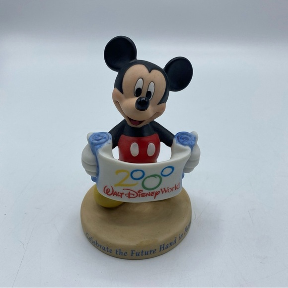 Walt Disney World Mickey Mouse Porcelain 2000 Figure Celebrate The Future Hand - Picture 2 of 6